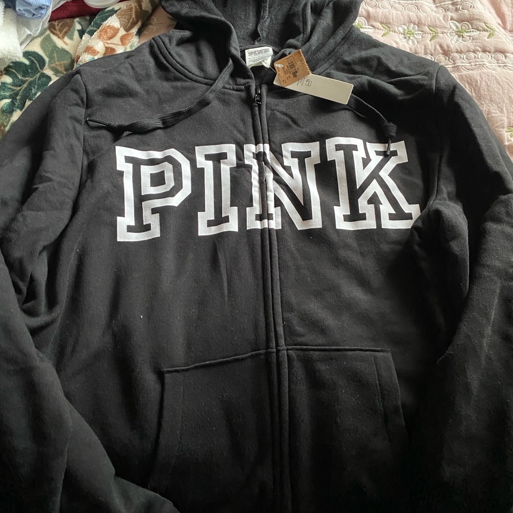 Victoria’s Secret PINK black zip hoodie, XL